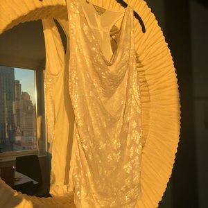 GUESS white glittery sequin top